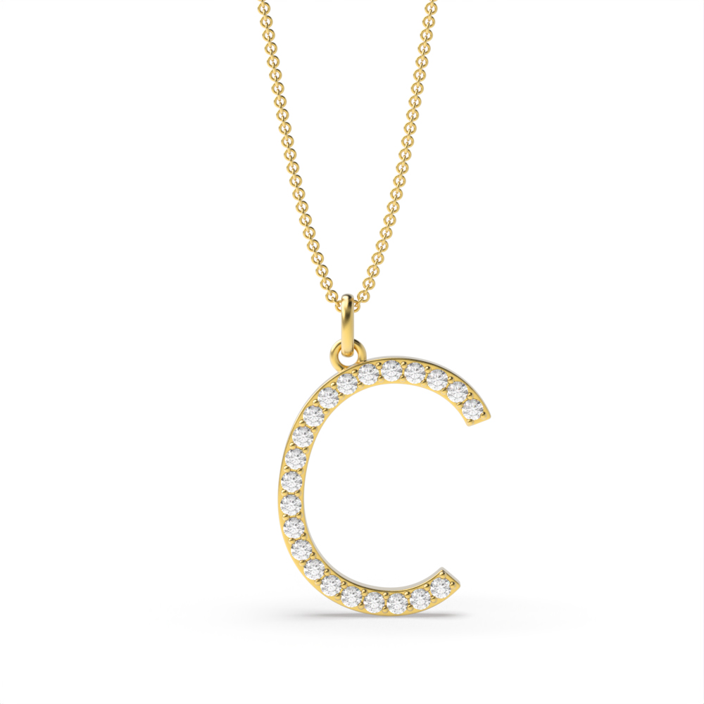 LETTER C DIAMOND INITIAL PENDANT