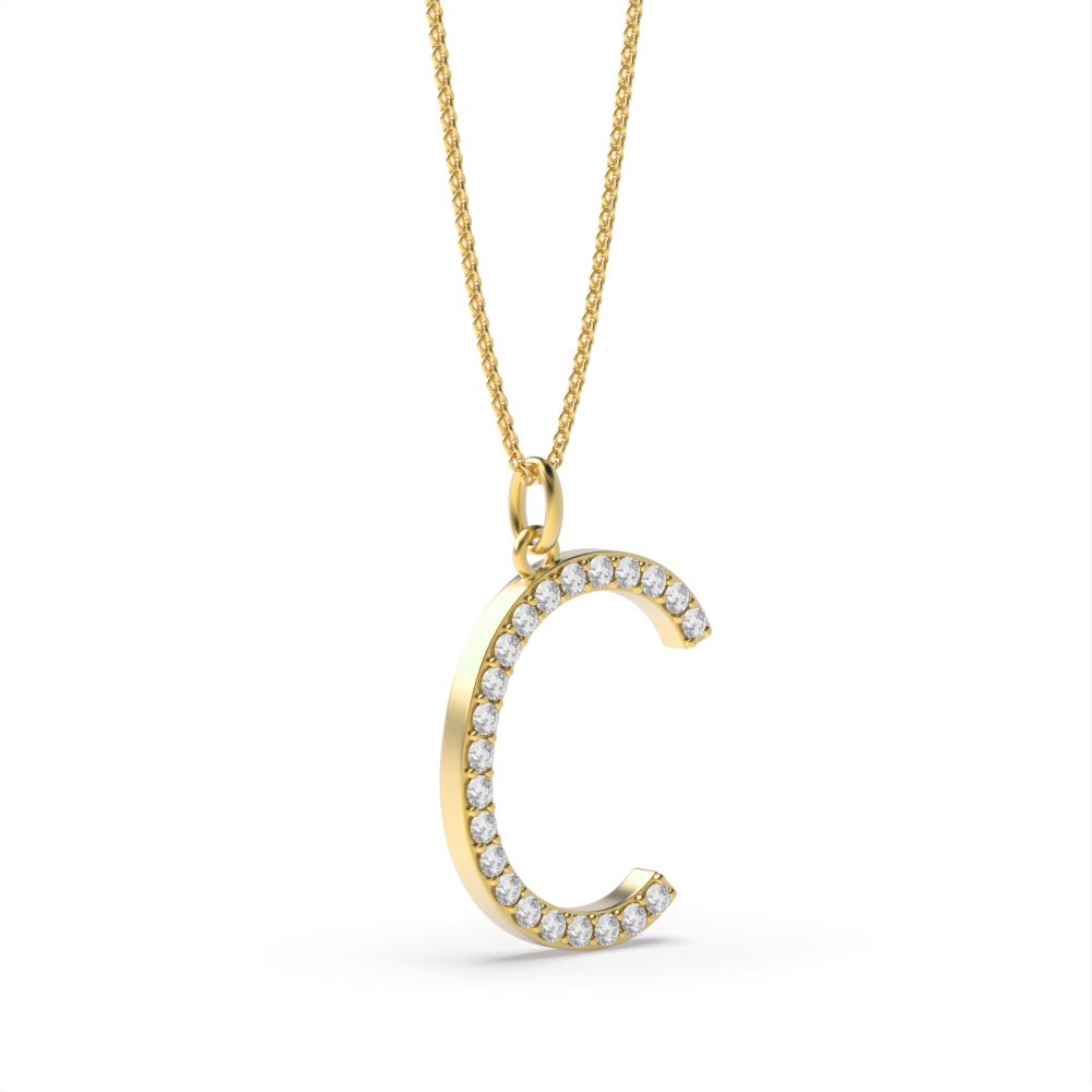 LETTER C DIAMOND INITIAL PENDANT