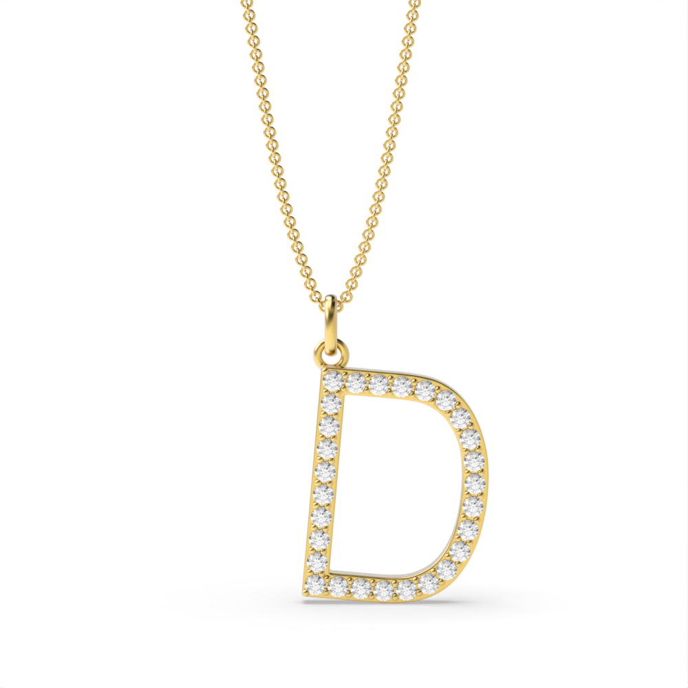 LETTER D DIAMOND INITIAL PENDANT