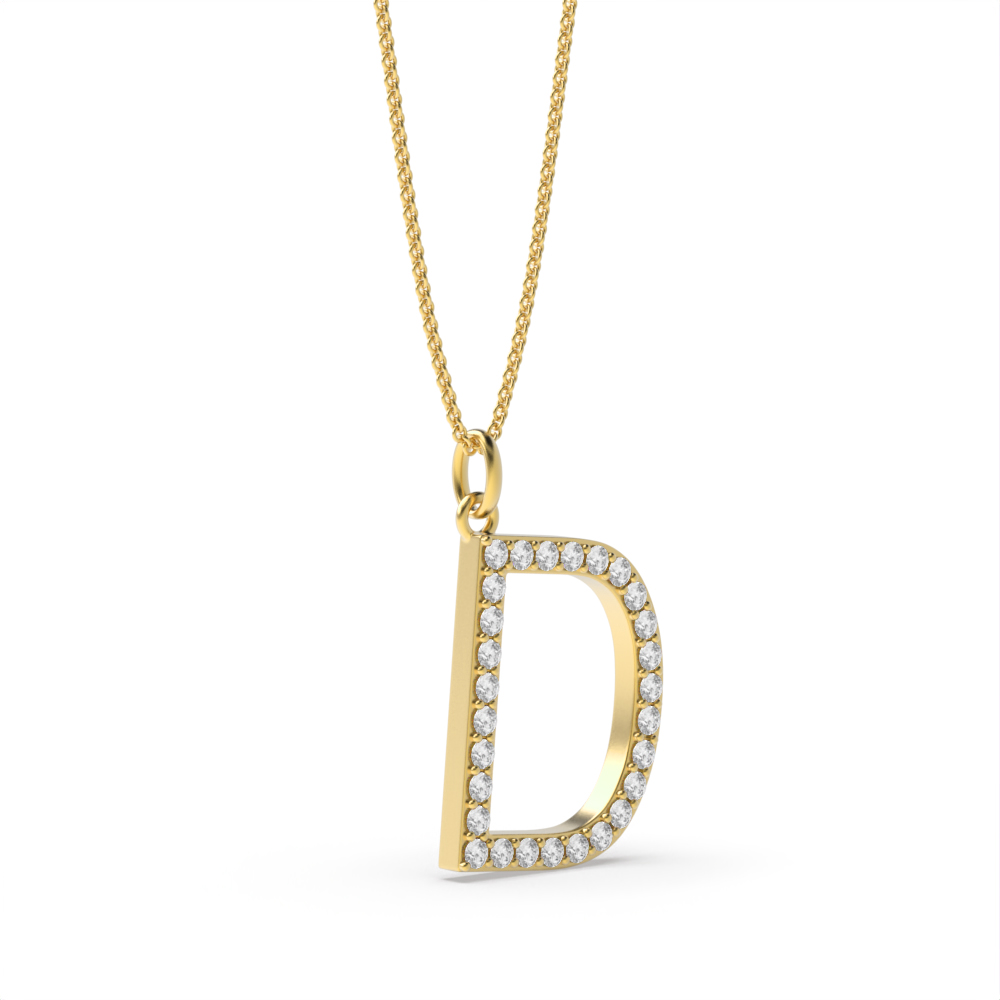 LETTER D DIAMOND INITIAL PENDANT