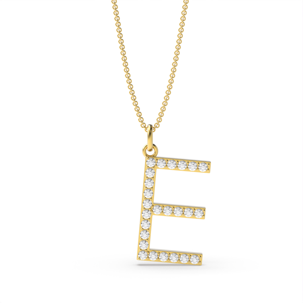 LETTER E DIAMOND INITIAL PENDANT