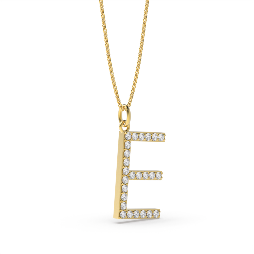LETTER E DIAMOND INITIAL PENDANT