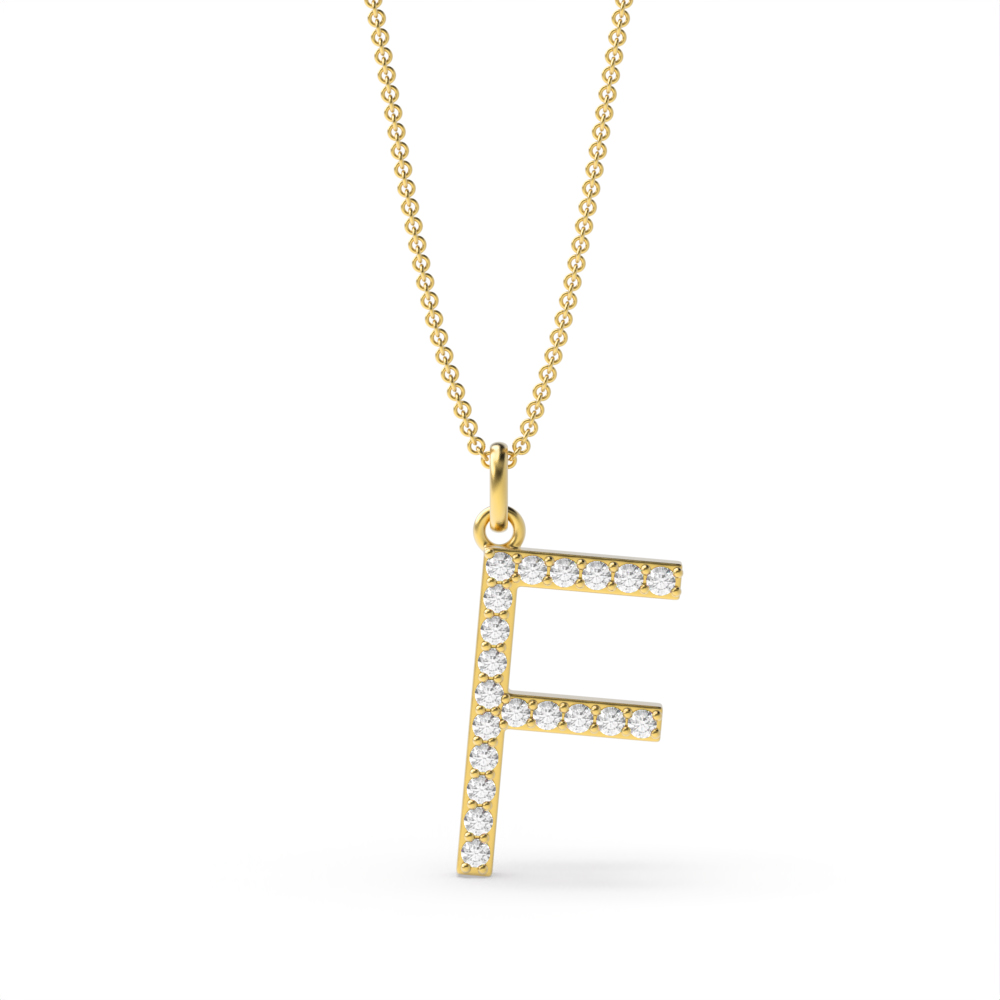 LETTER F DIAMOND INITIAL PENDANT