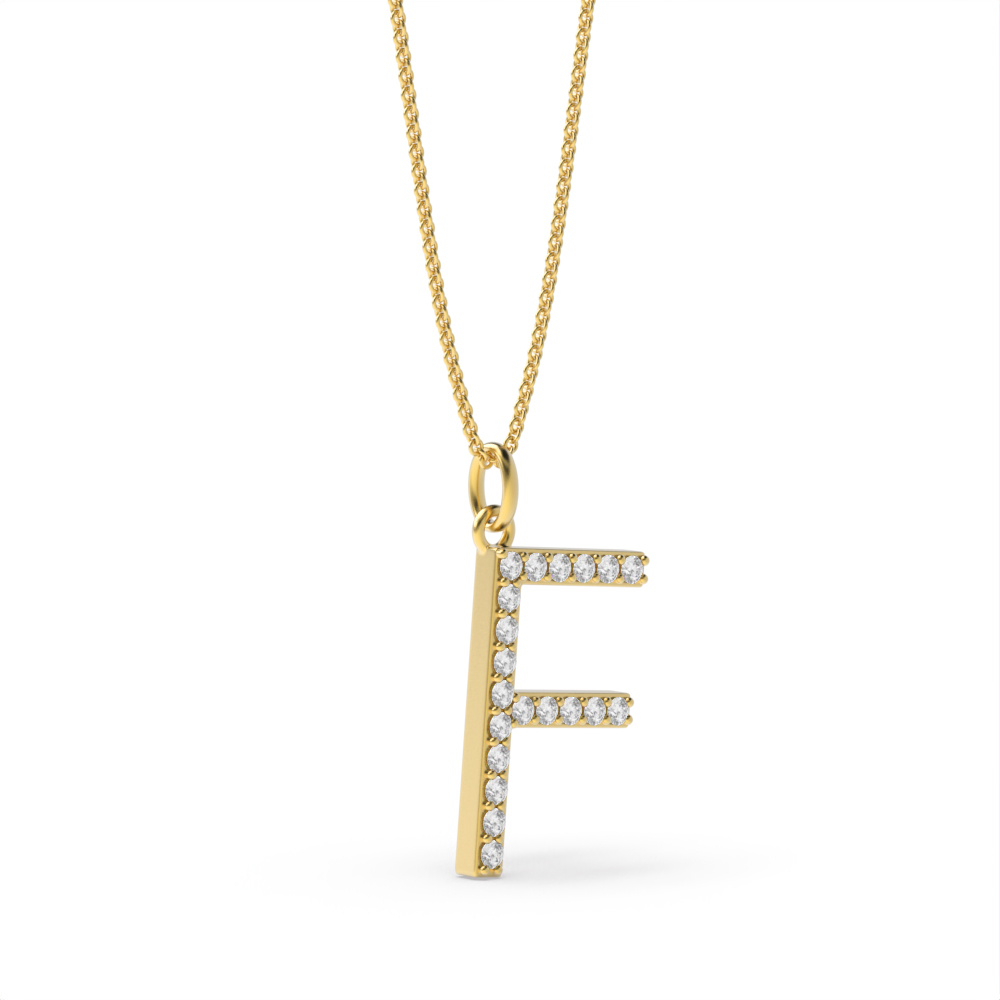 LETTER F DIAMOND INITIAL PENDANT