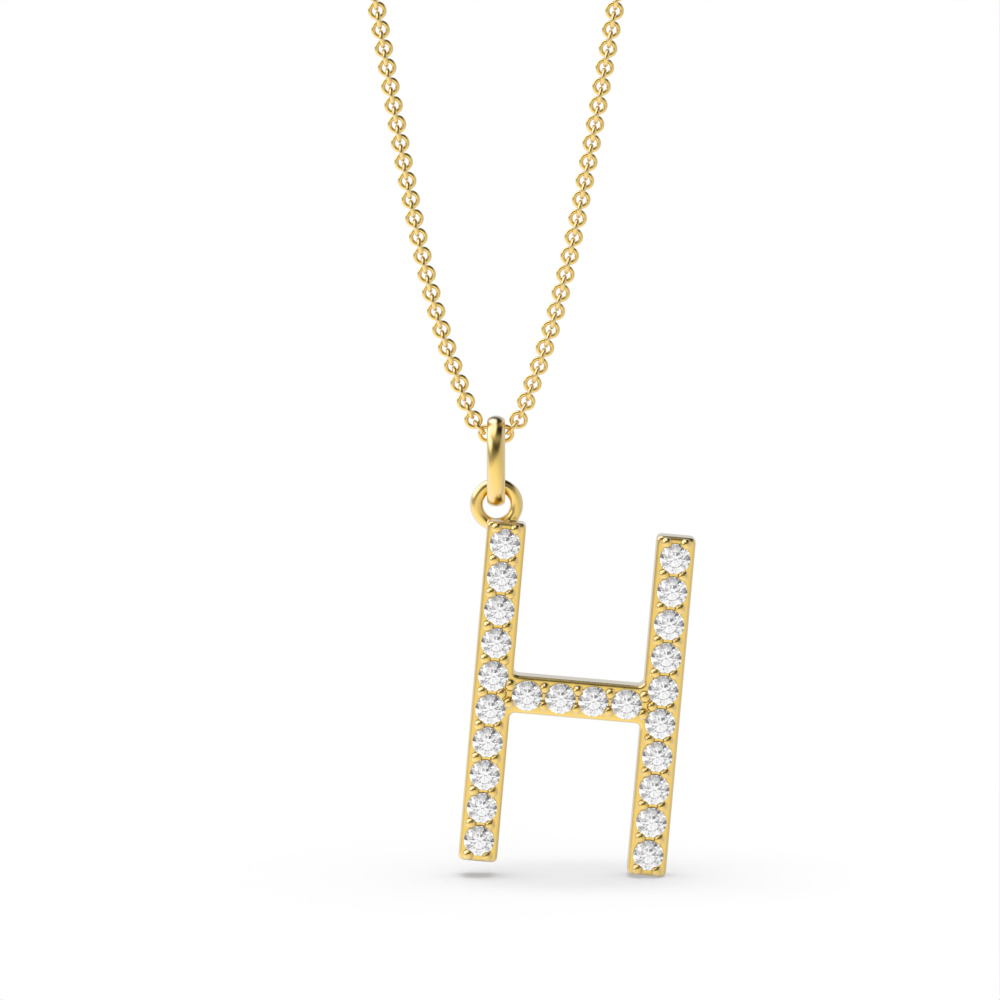 LETTER H DIAMOND INITIAL PENDANT