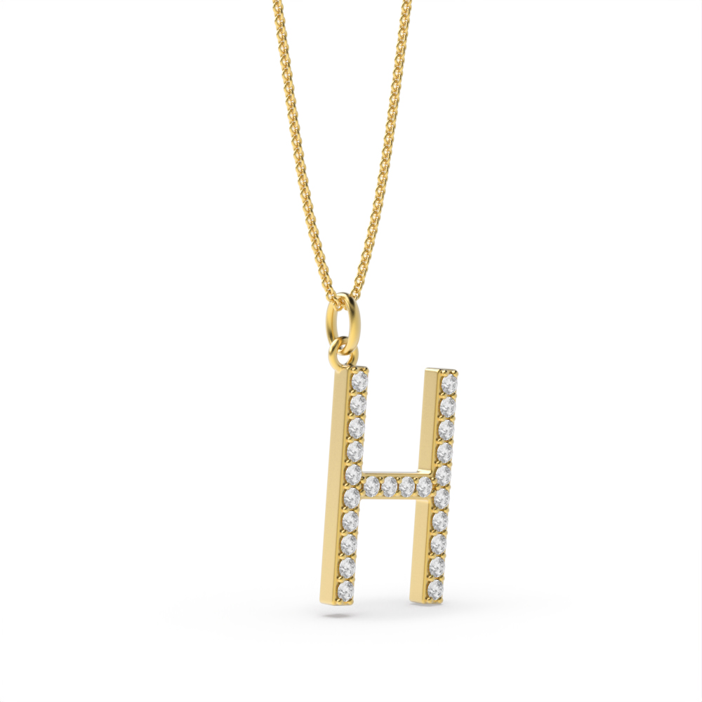 LETTER H DIAMOND INITIAL PENDANT
