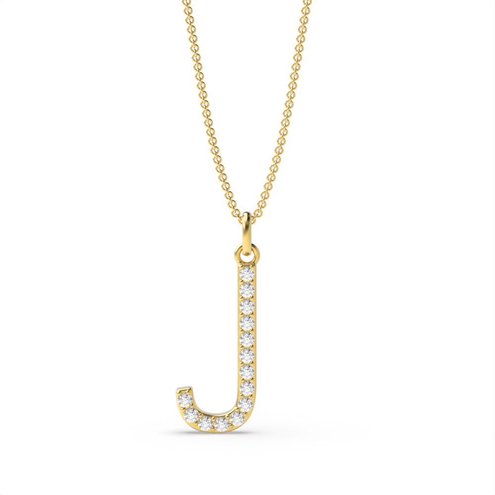 LETTER J DIAMOND INITIAL PENDANT
