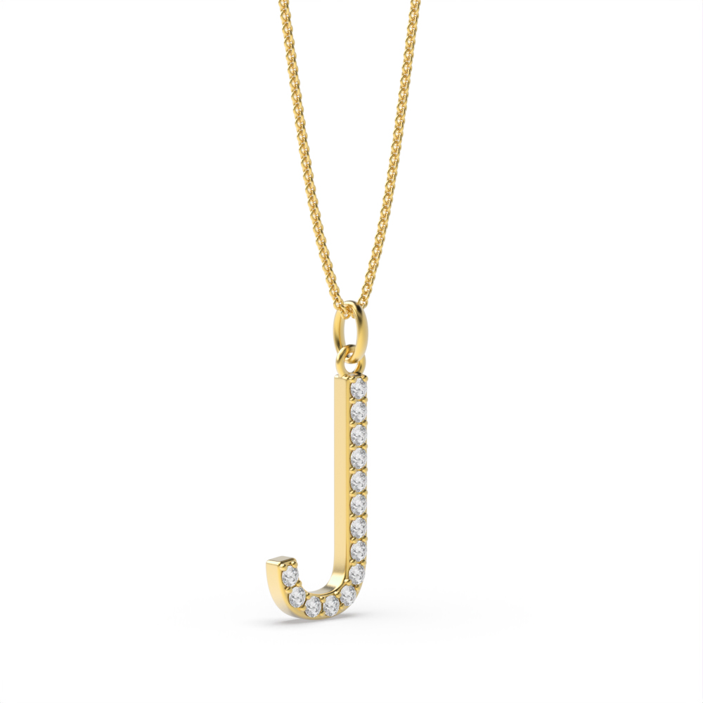LETTER J DIAMOND INITIAL PENDANT
