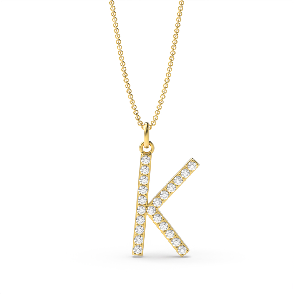 LETTER K DIAMOND INITIAL PENDANT