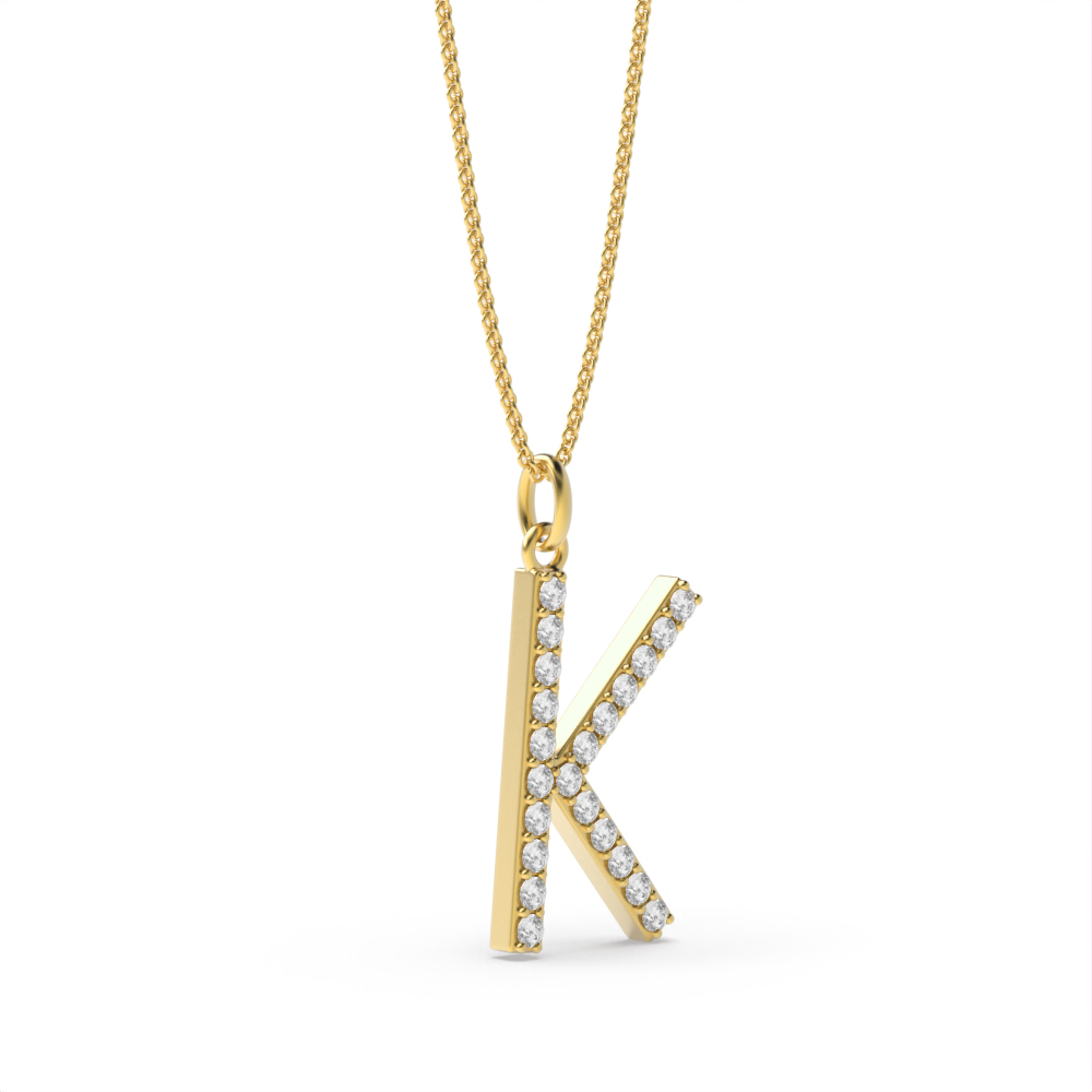 LETTER K DIAMOND INITIAL PENDANT