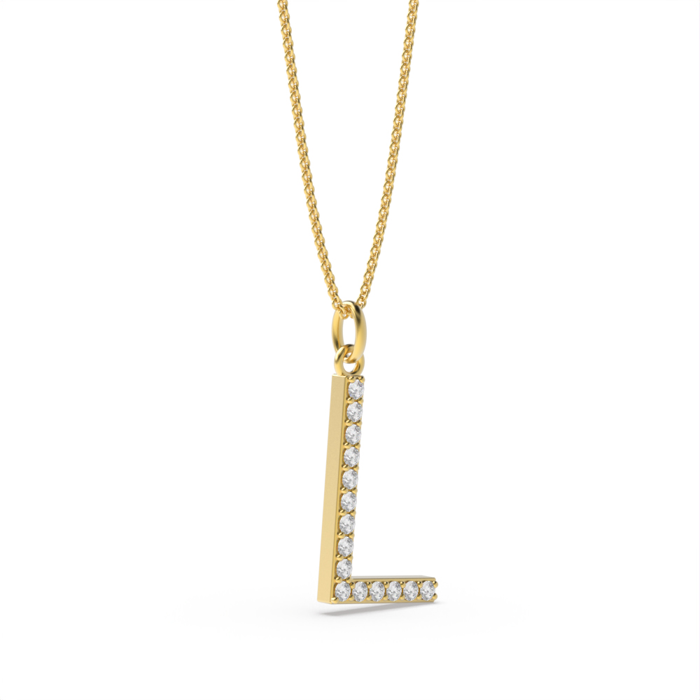 LETTER L DIAMOND INITIAL PENDANT