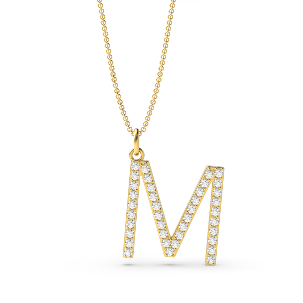LETTER M DIAMOND INITIAL PENDANT