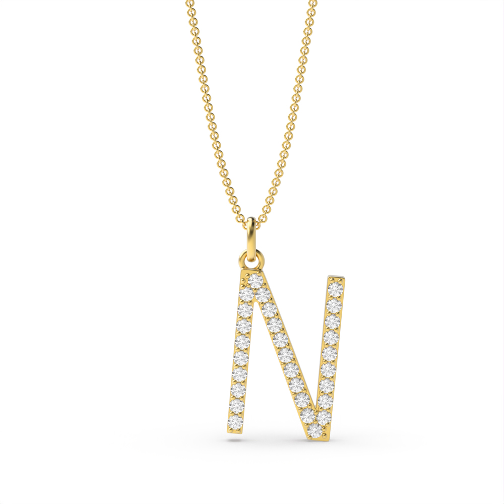 LETTER N DIAMOND INITIAL PENDANT