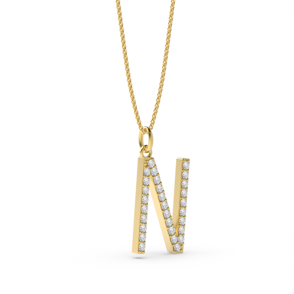 LETTER N DIAMOND INITIAL PENDANT