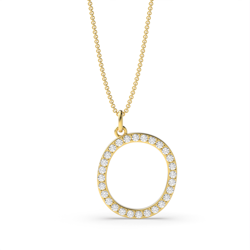 LETTER O DIAMOND INITIAL PENDANT