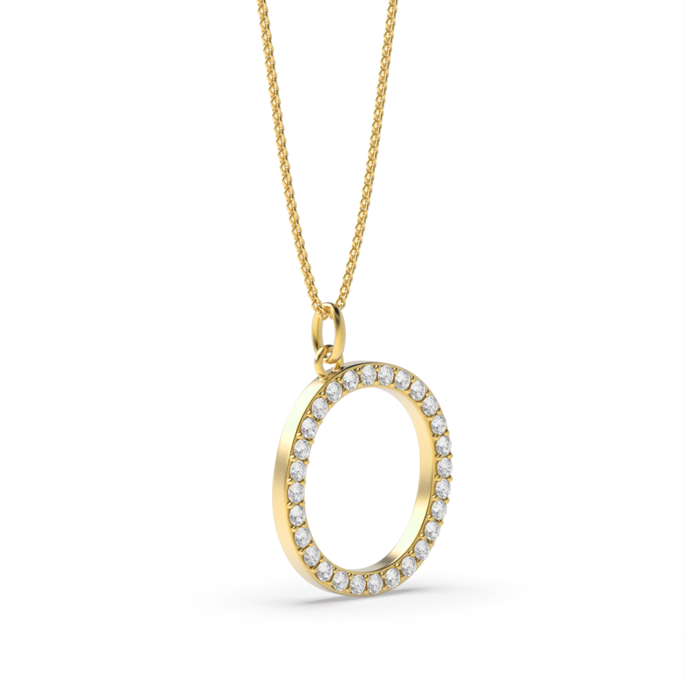LETTER O DIAMOND INITIAL PENDANT