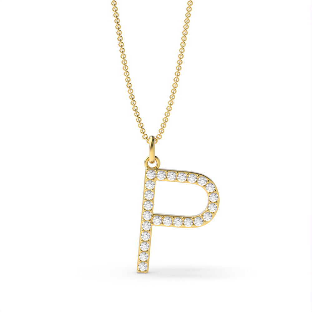LETTER P DIAMOND INITIAL PENDANT