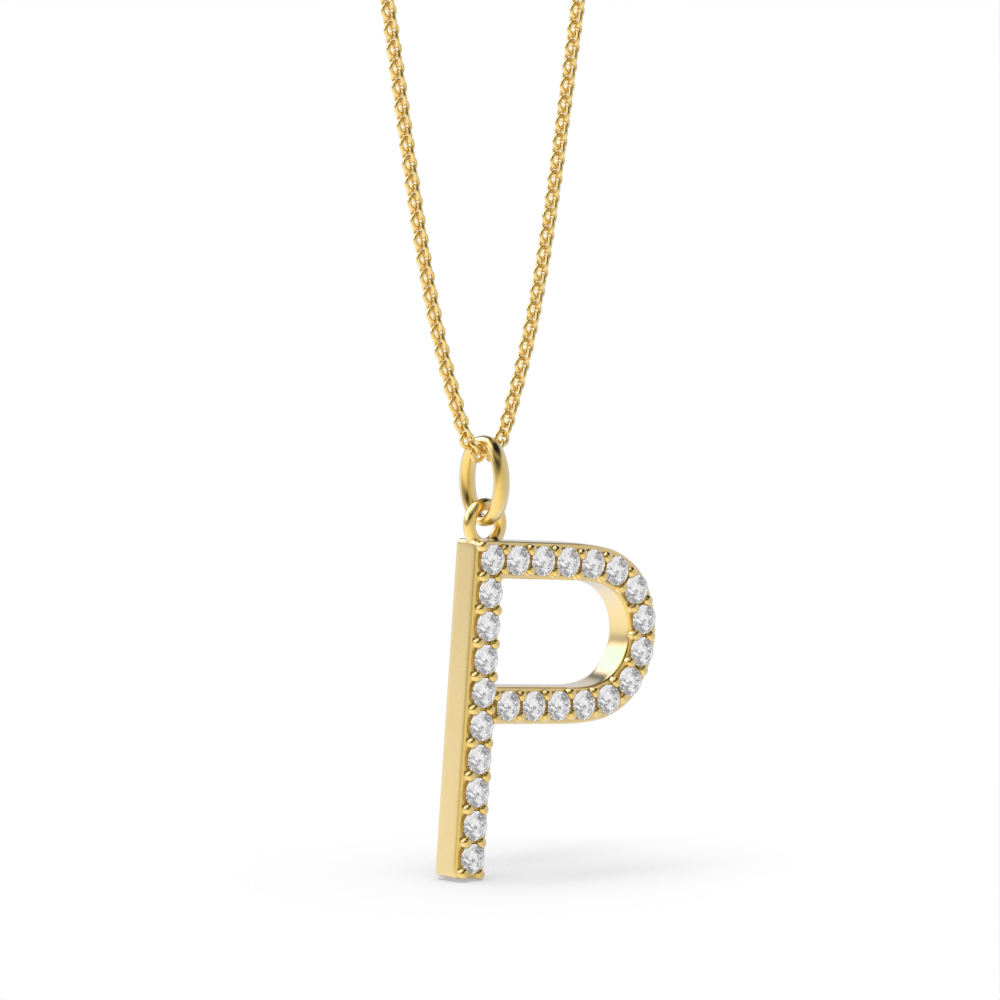 LETTER P DIAMOND INITIAL PENDANT
