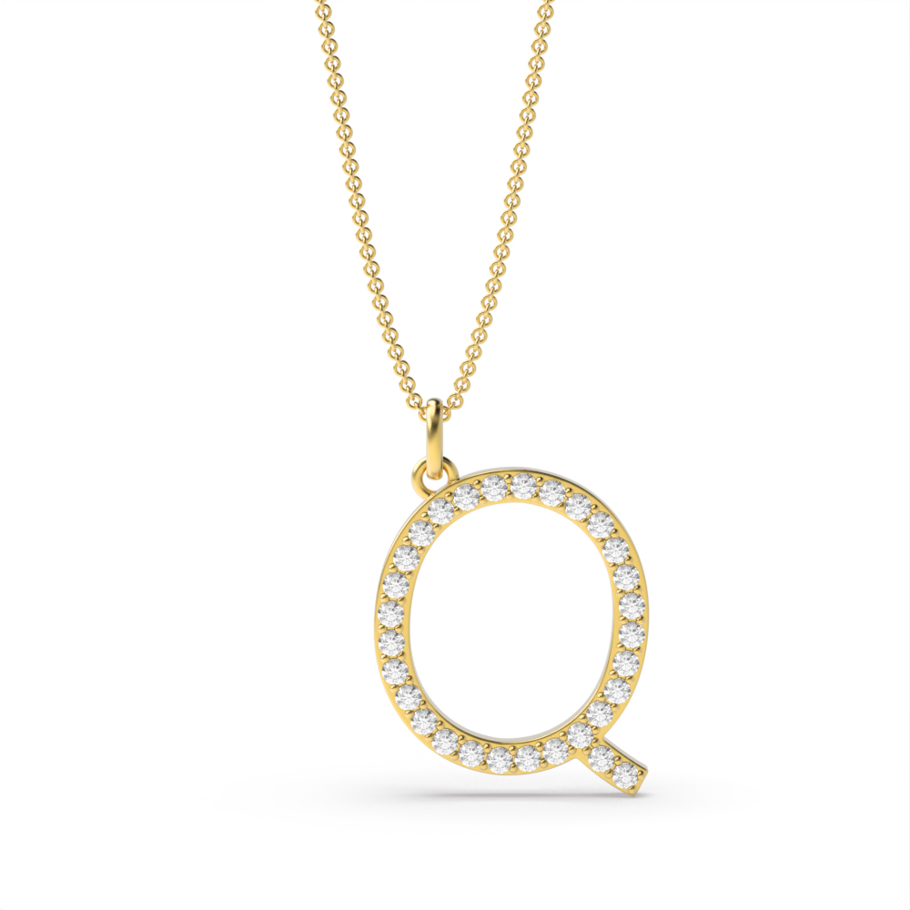 LETTER Q DIAMOND INITIAL PENDANT