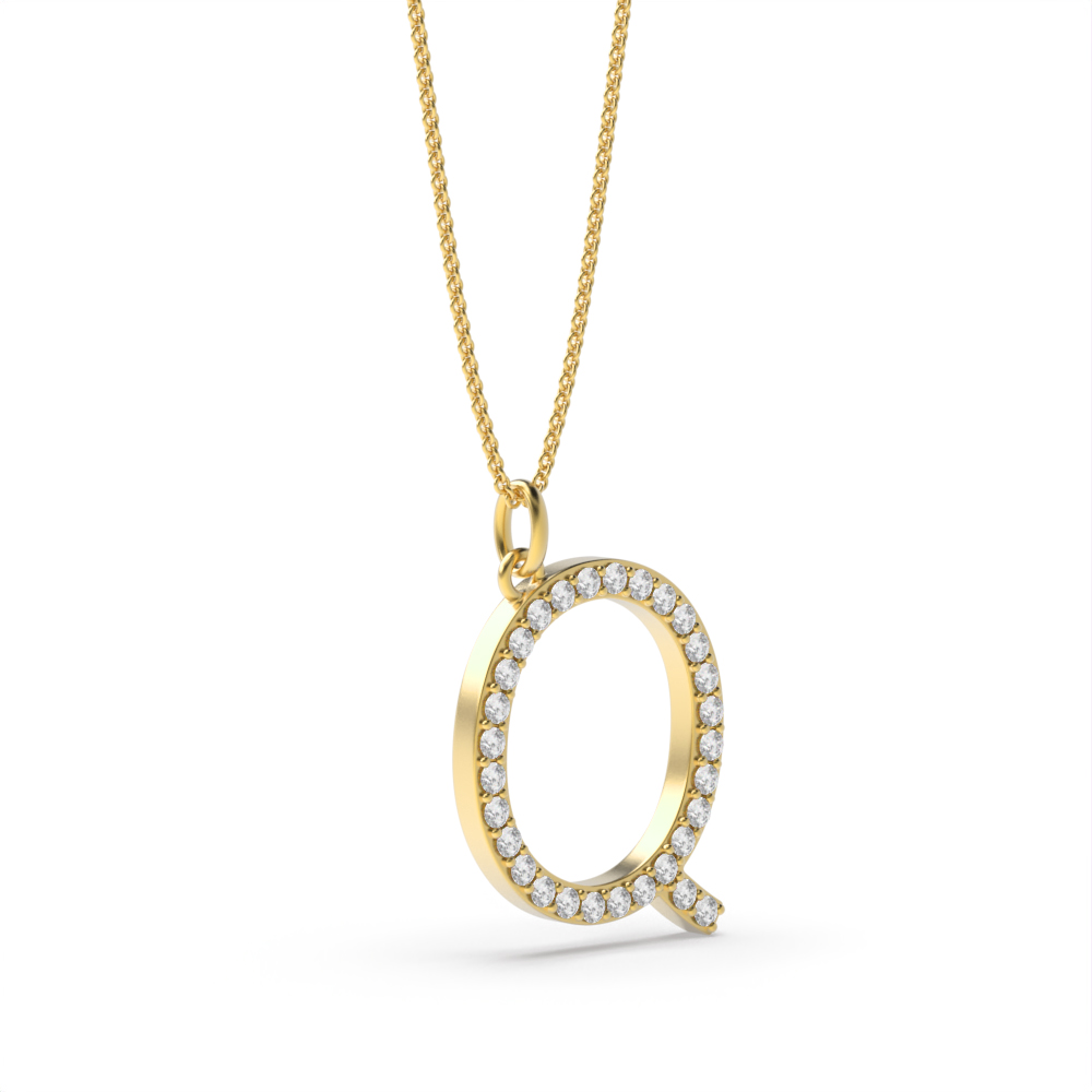 LETTER Q DIAMOND INITIAL PENDANT
