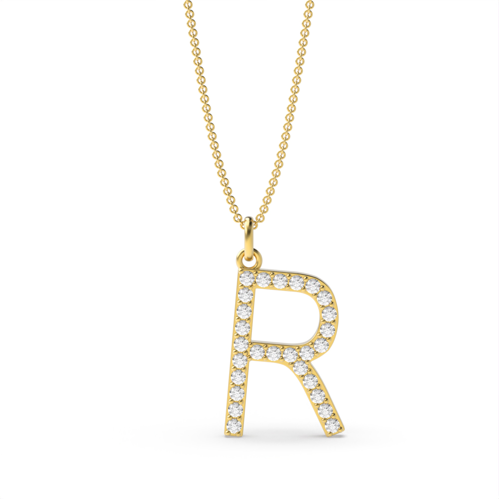 LETTER R DIAMOND INITIAL PENDANT