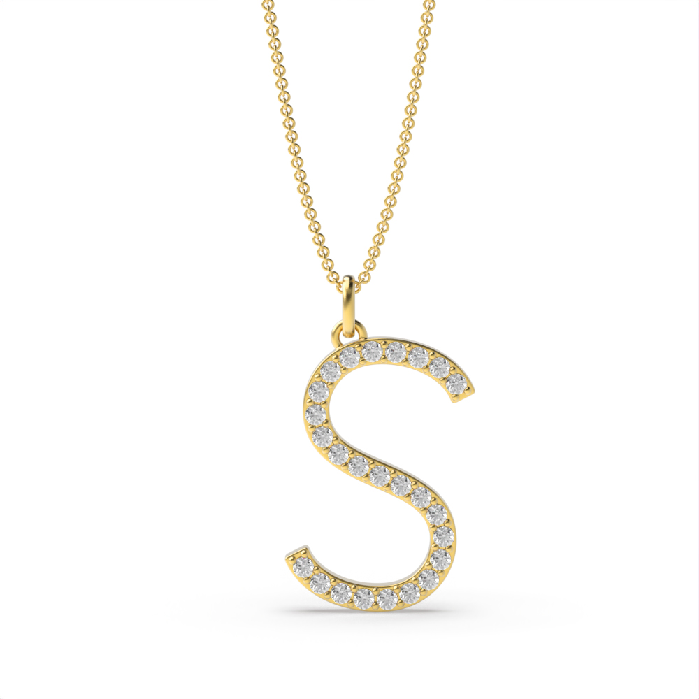 LETTER S DIAMOND INITIAL PENDANT