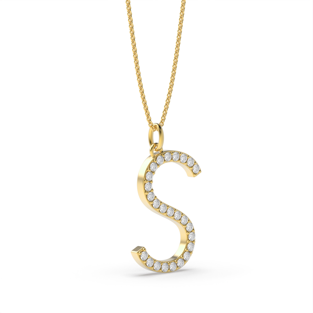 LETTER S DIAMOND INITIAL PENDANT