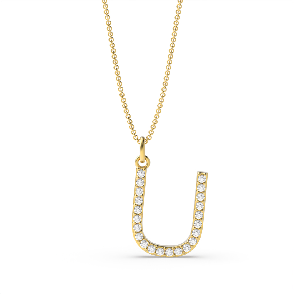 LETTER U DIAMOND INITIAL PENDANT