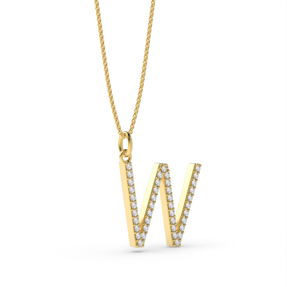 LETTER W DIAMOND INITIAL PENDANT