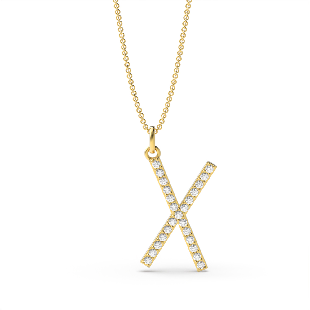 LETTER X DIAMOND INITIAL PENDANT
