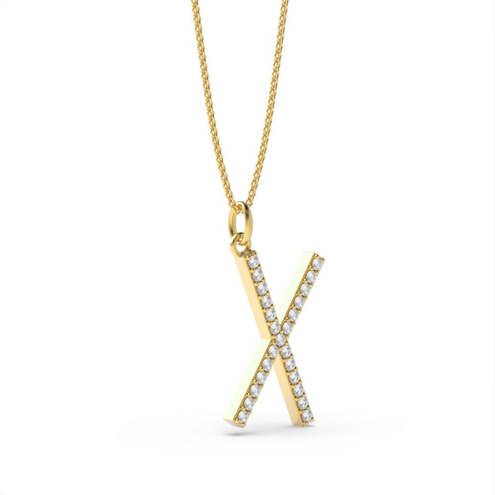 LETTER X DIAMOND INITIAL PENDANT