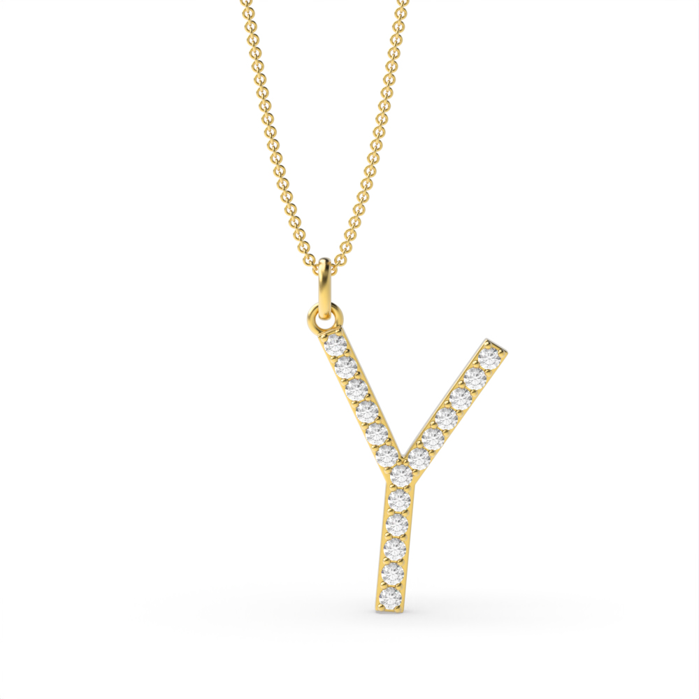 LETTER Y DIAMOND INITIAL PENDANT