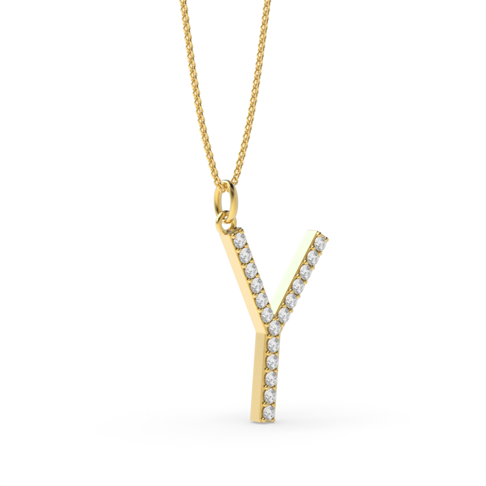 LETTER Y DIAMOND INITIAL PENDANT