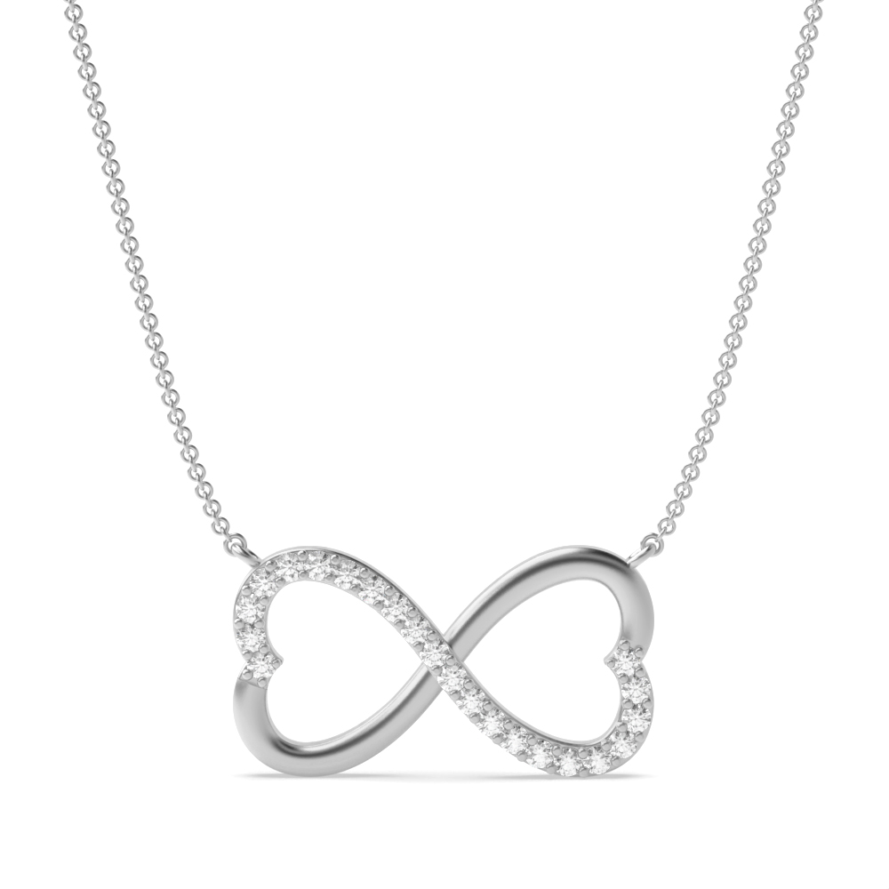4 Prong Round Infinity Style Diamond Designer Pendant(10.0mm X 18.4mm)