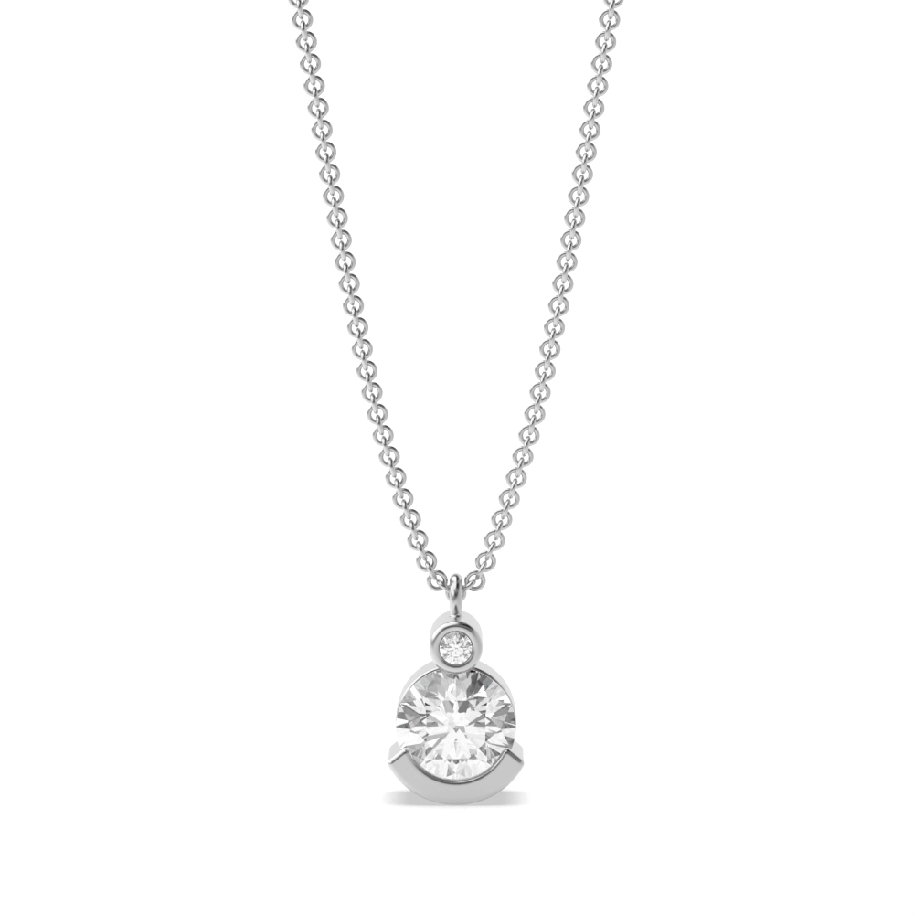channel setting round diamond pendants