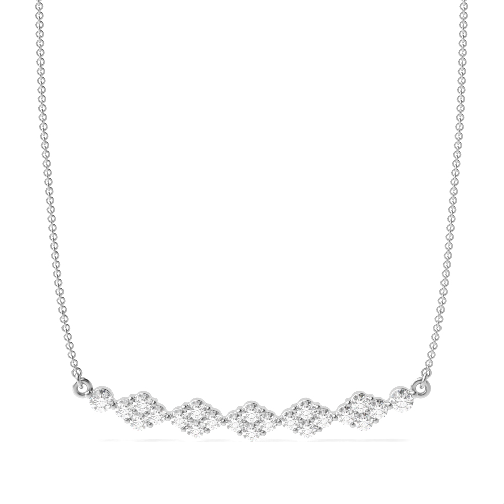 Pave Setting Cluster Designer Statement Diamond Pendant (5.50mm X 32.0mm)