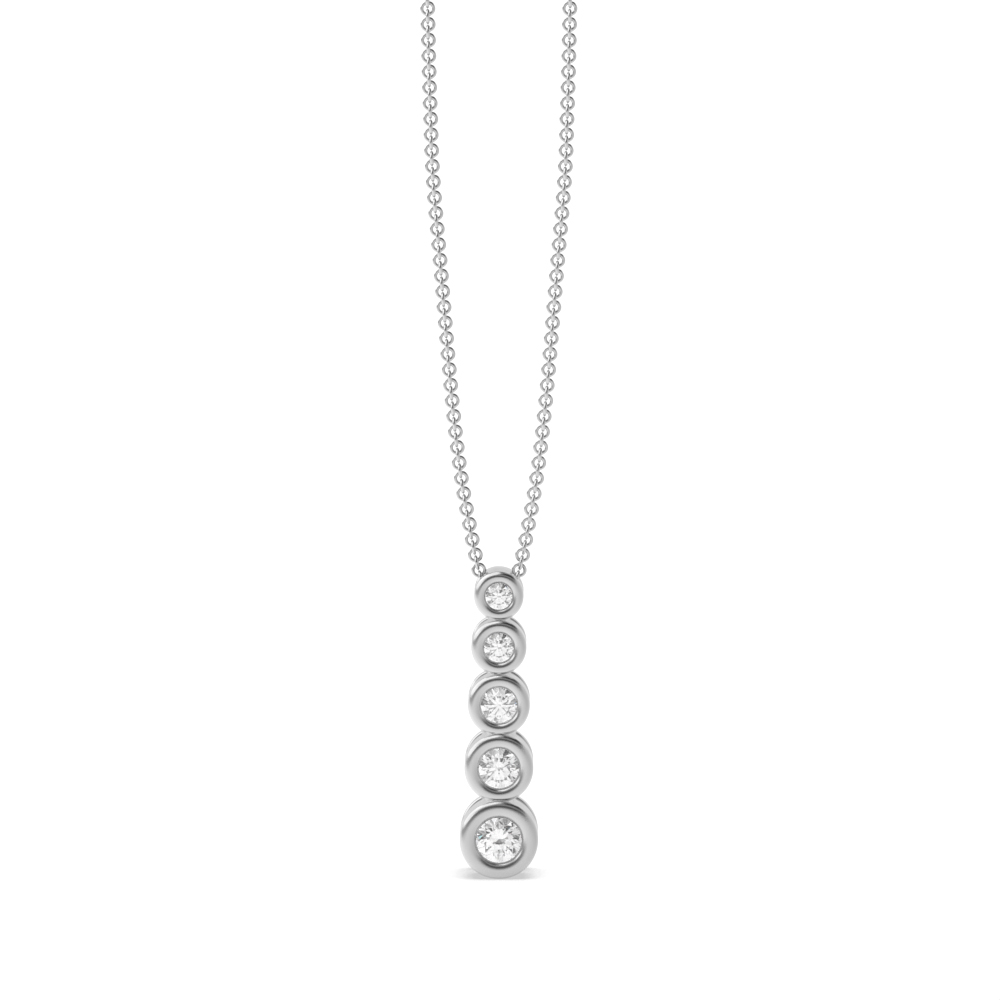 Bezel Set Journey Pendant Drop Pendant Necklace (15.50mm X 3.80mm)