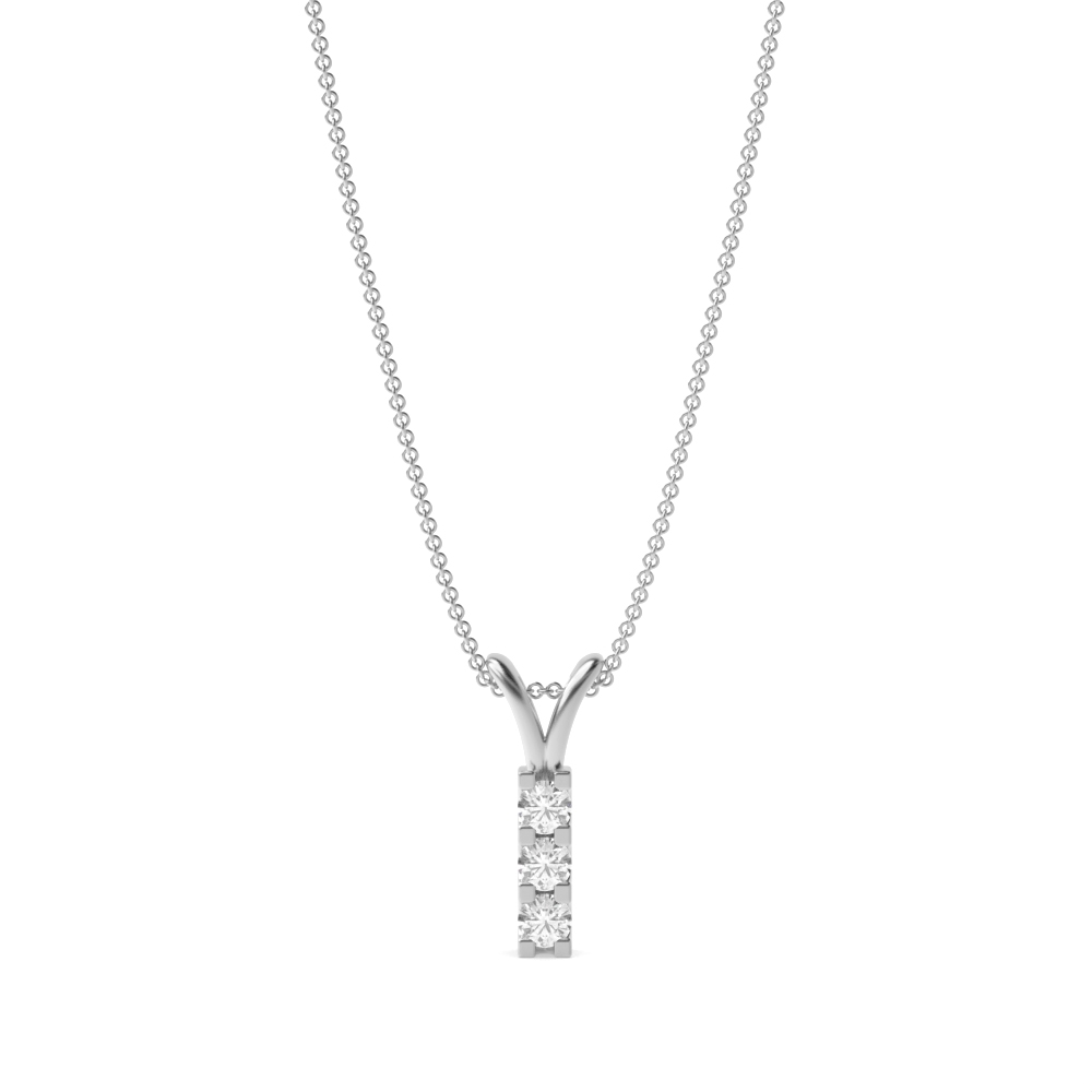 prong setting round diamond designer pendants