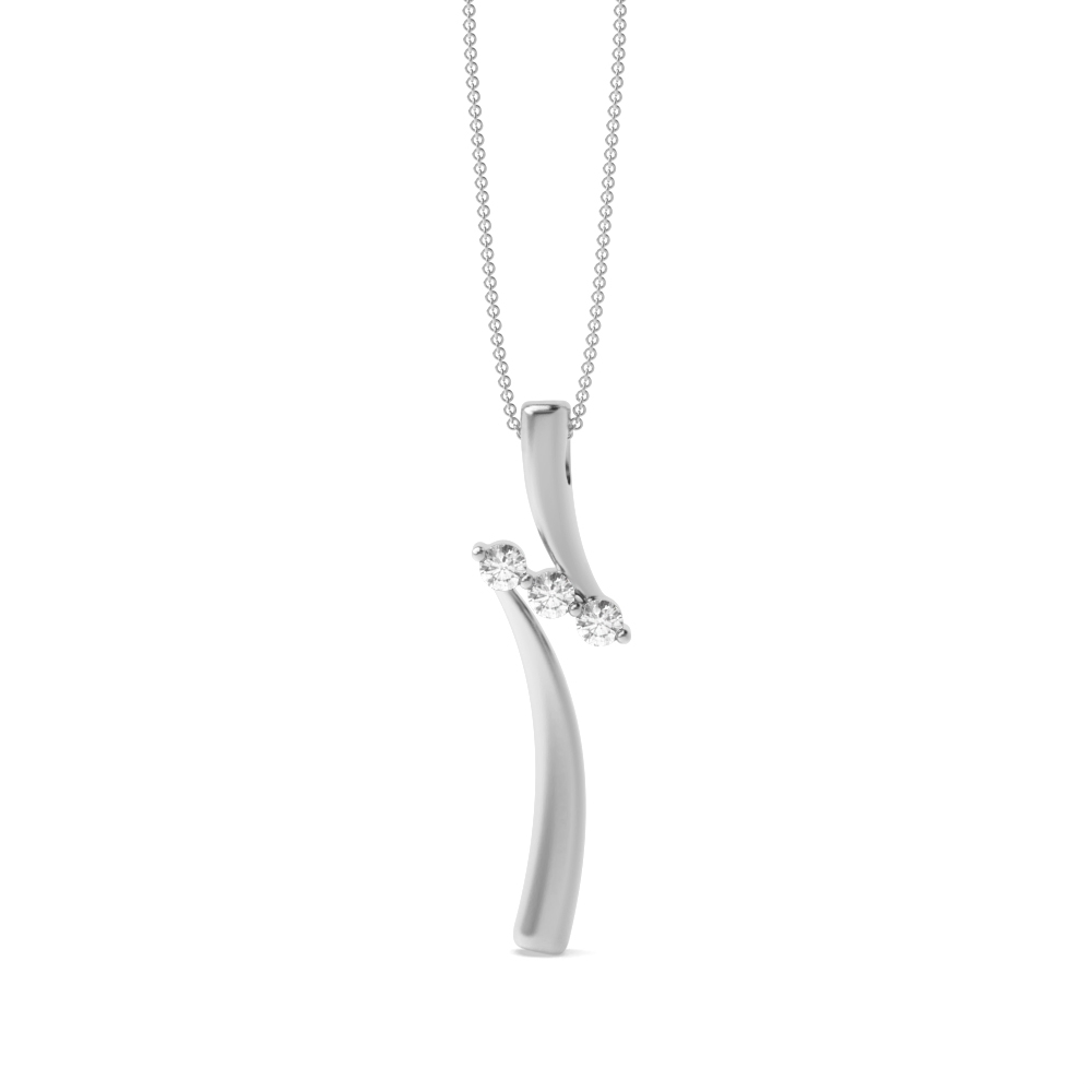 prong setting round diamond designer pendants