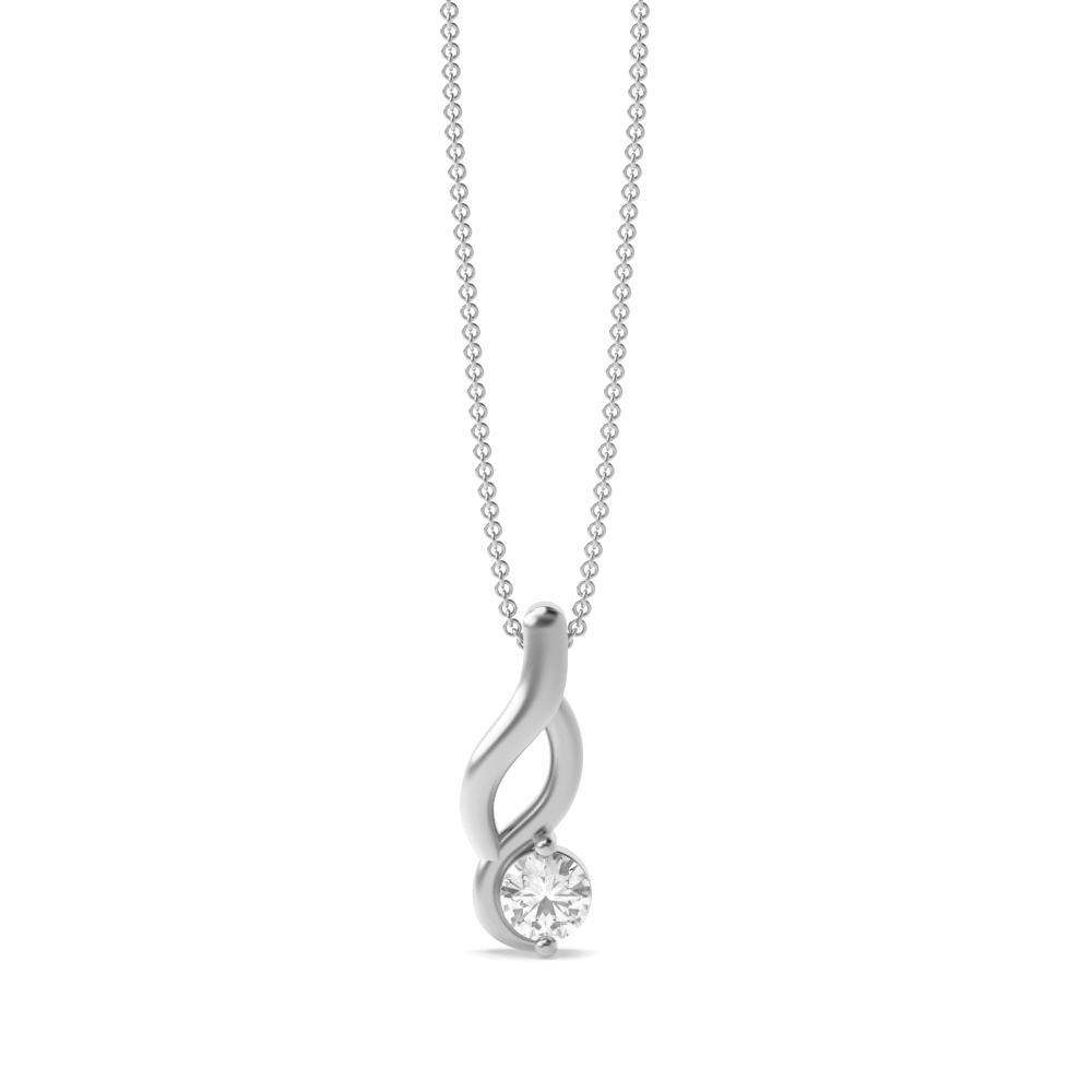 prong setting round diamond solitaire pendant
