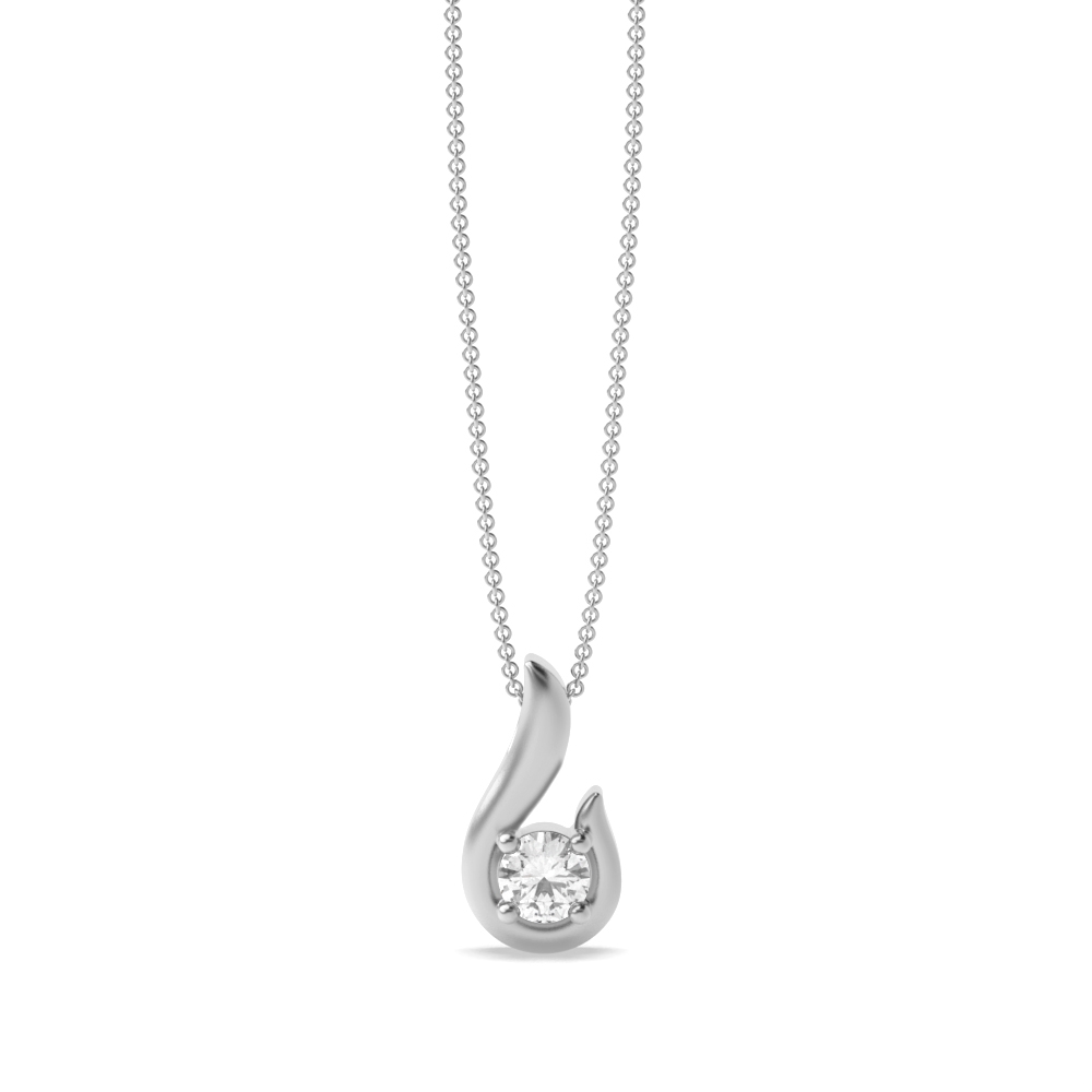 prong setting round diamond solitaire pendant