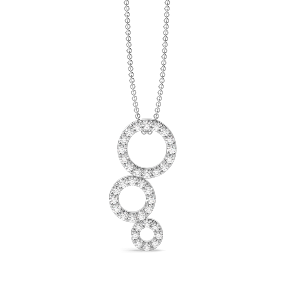 4 prong setting round shape diamond designer pendant