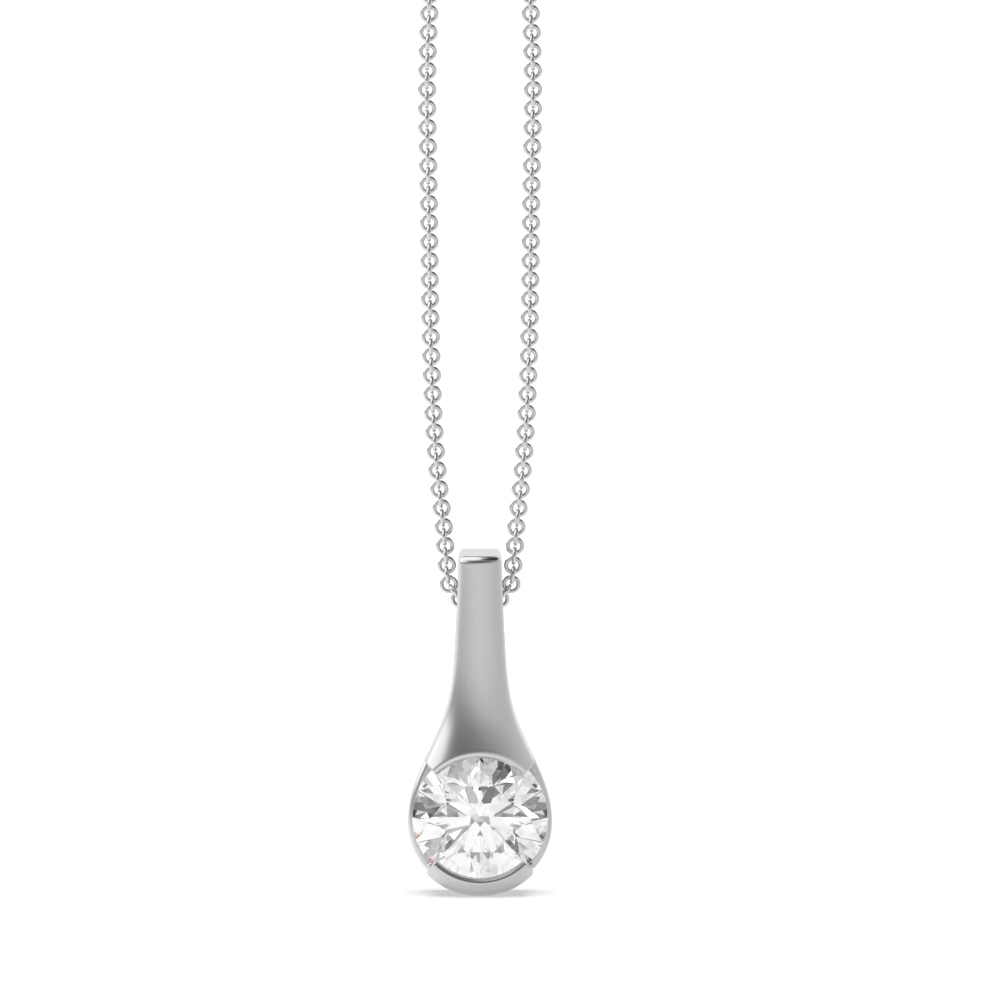 Channel Setting Drop Single diamond solitaire necklace