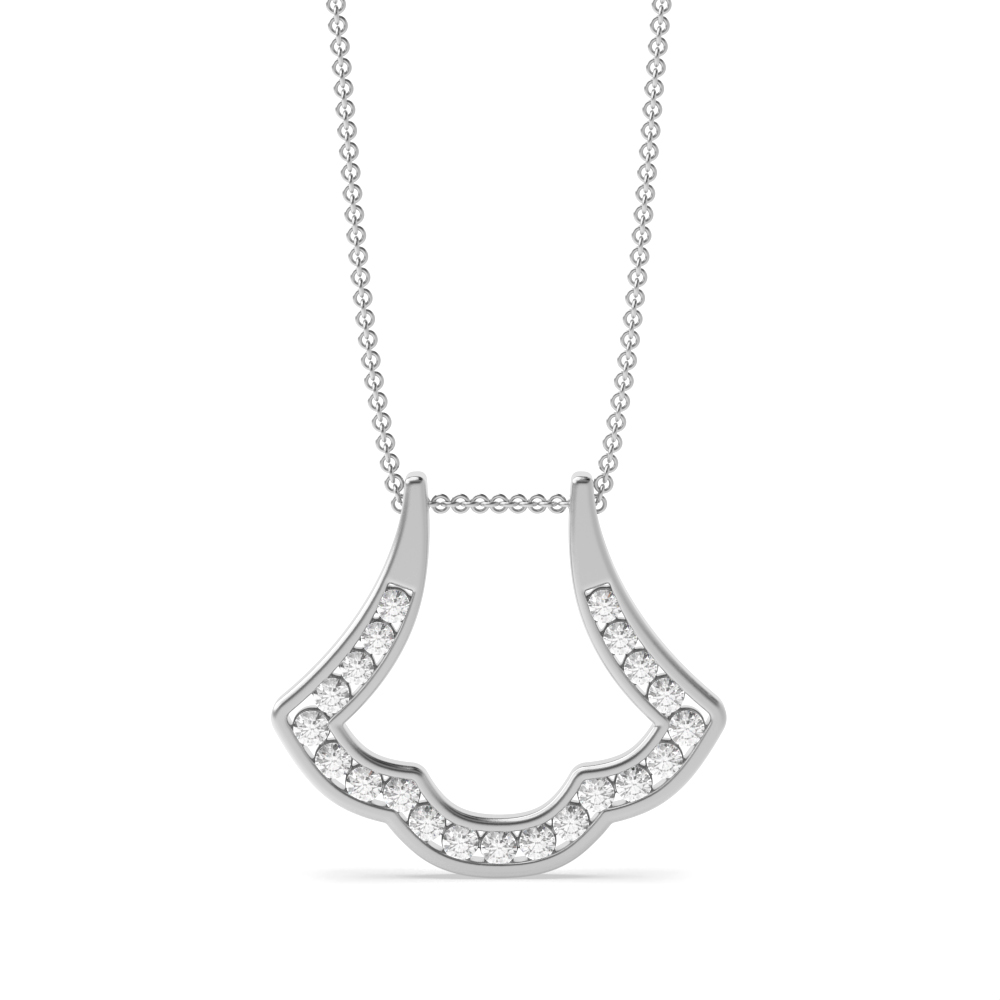 channel setting round diamond designer pendant