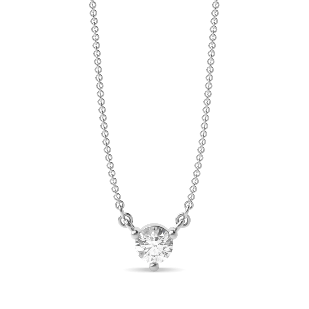 prong setting round diamond solitaire pendant