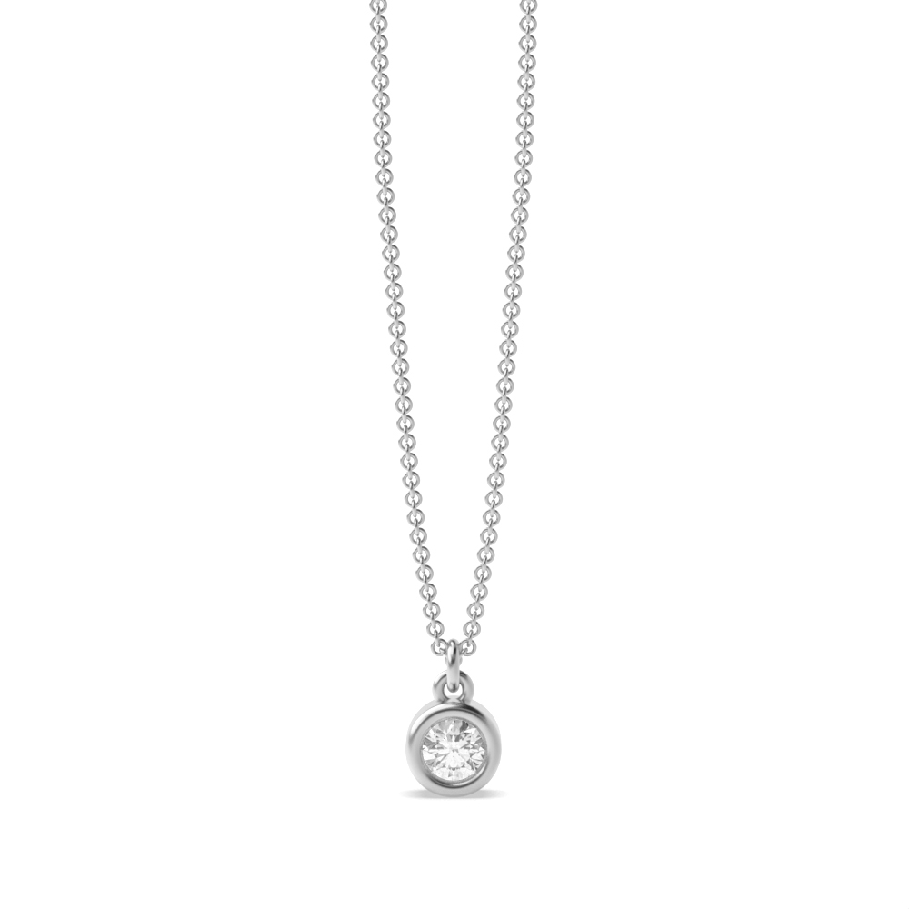 bezel setting round diamond solitaire pendant