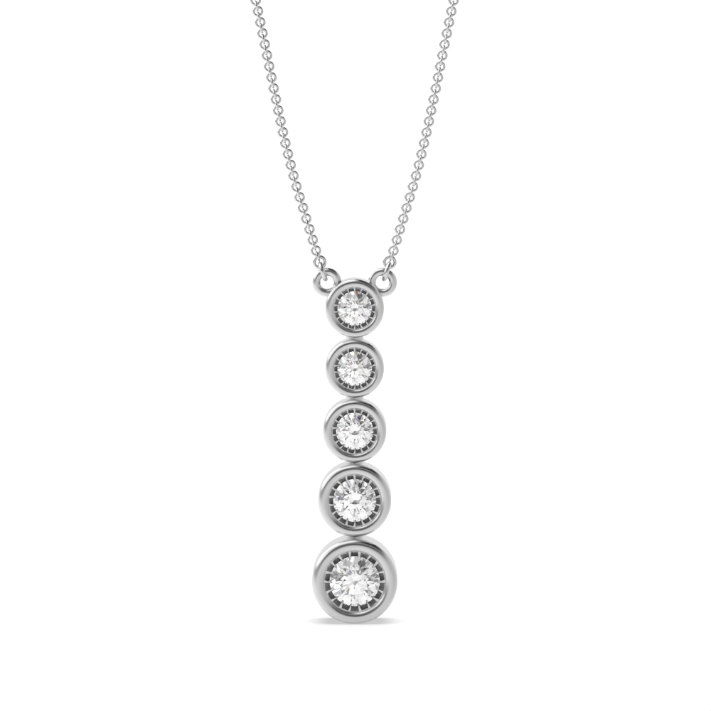 Bezel Setting Round Silver Keepsake Circle Pendant Necklace