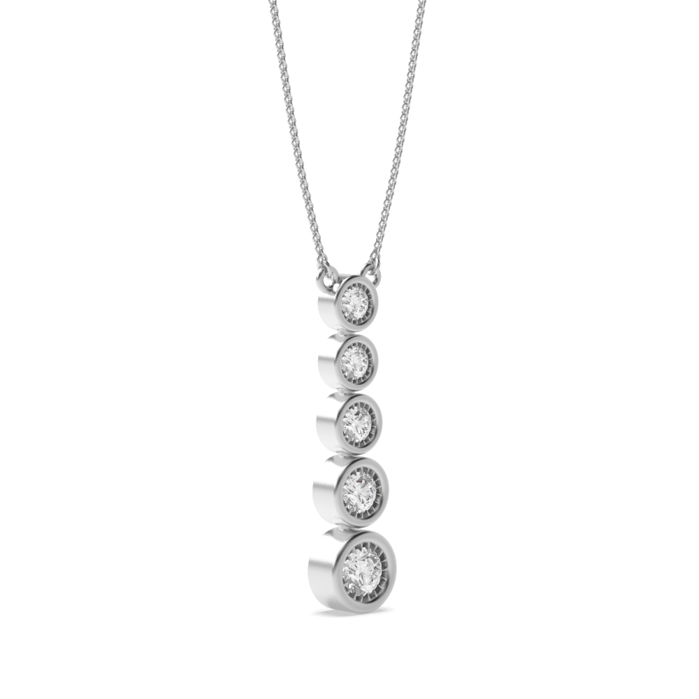 Bezel Setting Round Silver Keepsake Circle Pendant Necklace
