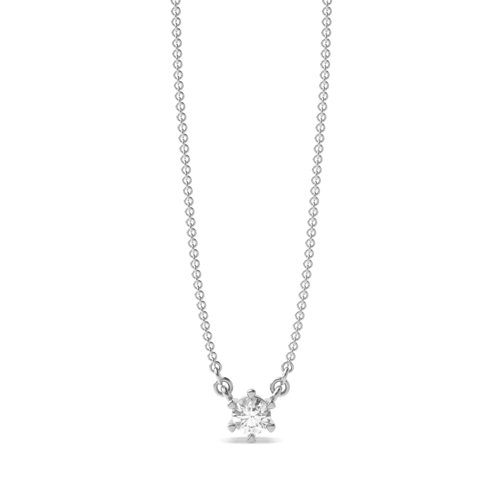 prong setting round diamond solitaire pendant