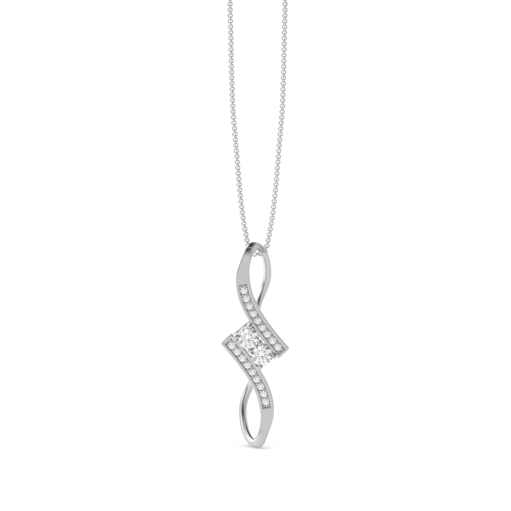 prong setting round shape bypass infinity pendant